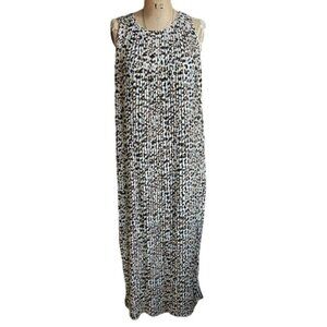 Banana Republic animal cheetah print maxi pleated shift tank dress